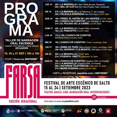 PROGRAMACIÓN DE FARSA 2023 (Festival de Arte Escénico de Salto)